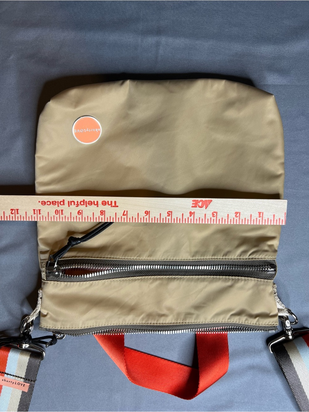 ShortyLOVE Amuse Medium Crossbody Tote Bag | Latte Nylon | Boardwalk Strap - Picture 7 of 12
